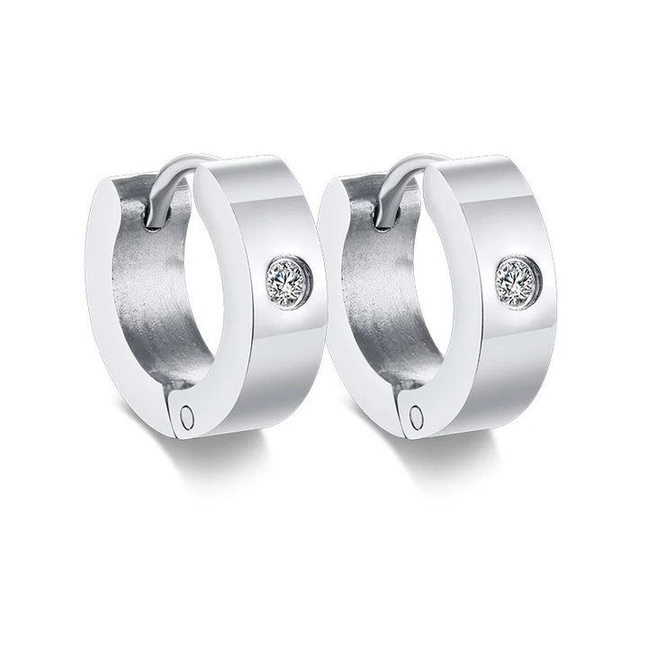 Stainless Steel Huggie Earrings