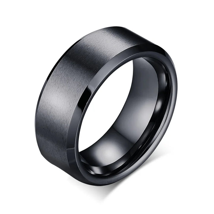 8mm Brushed Tungsten Band Ring