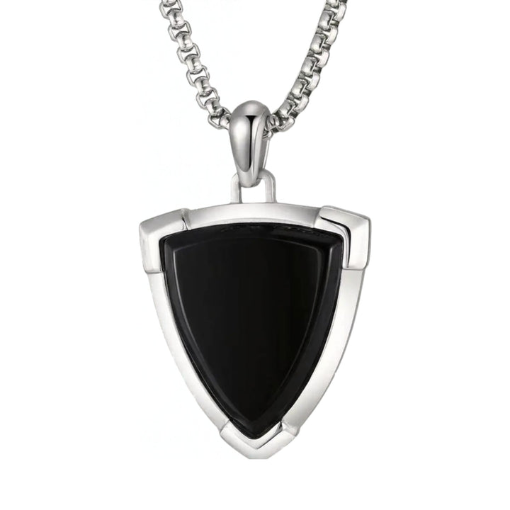 Black Onyx Shield Pendant Necklace