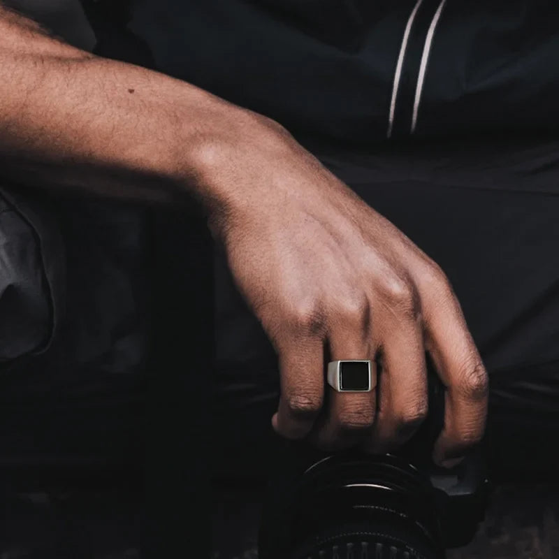 Stainless steel signet ring