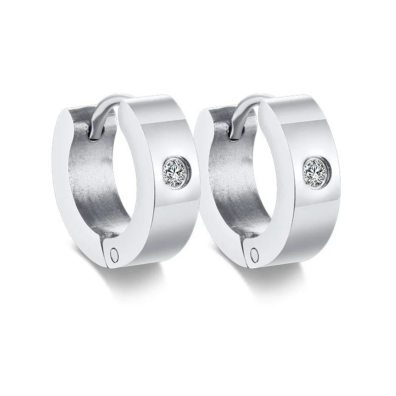 Stainless Steel Huggie Earrings