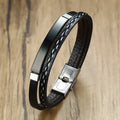 Double-Layer Leather Bar Bracelet