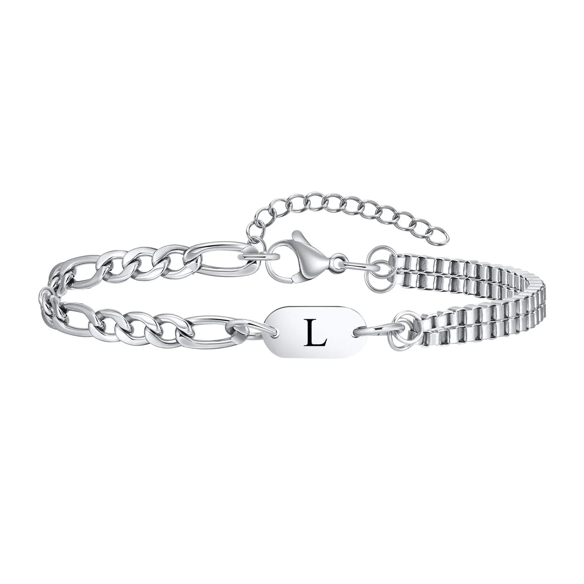 Initial Letter Chain Bracelet