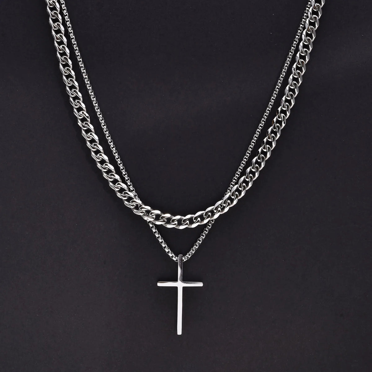 Layered Cross Necklace