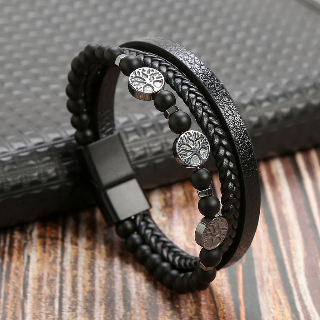 Norse Braided Leather Bracelet