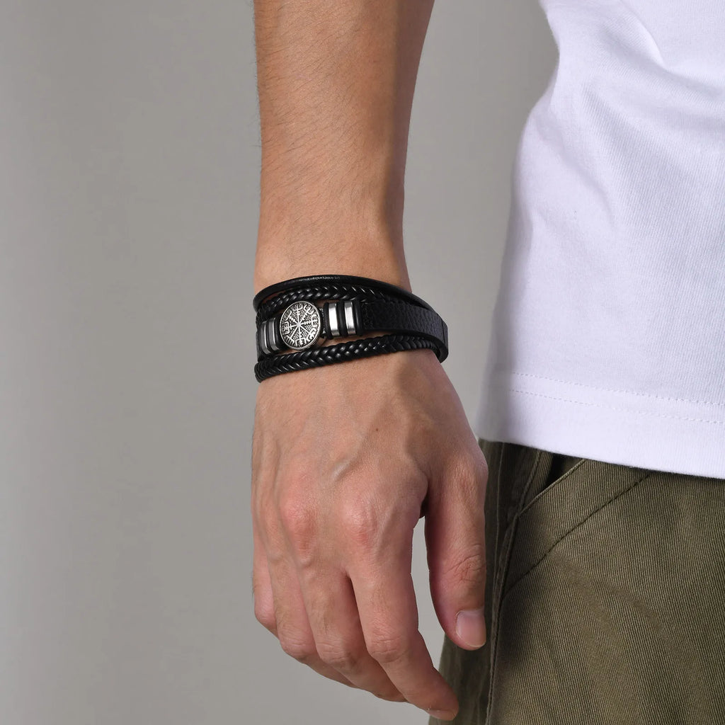 Norse Braided Leather Bracelet