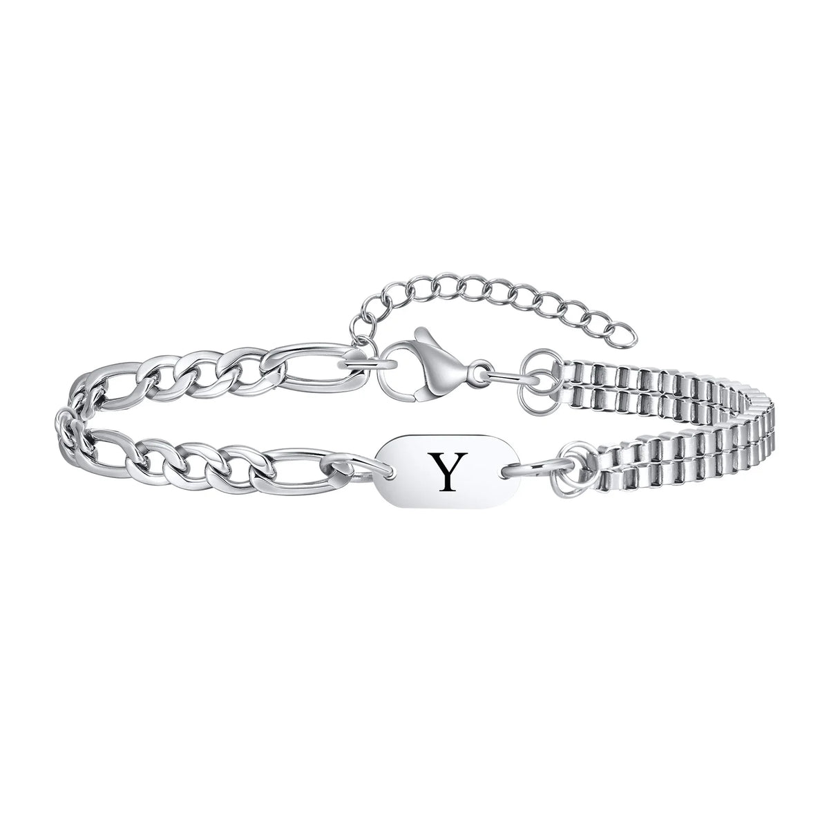 Initial Letter Chain Bracelet