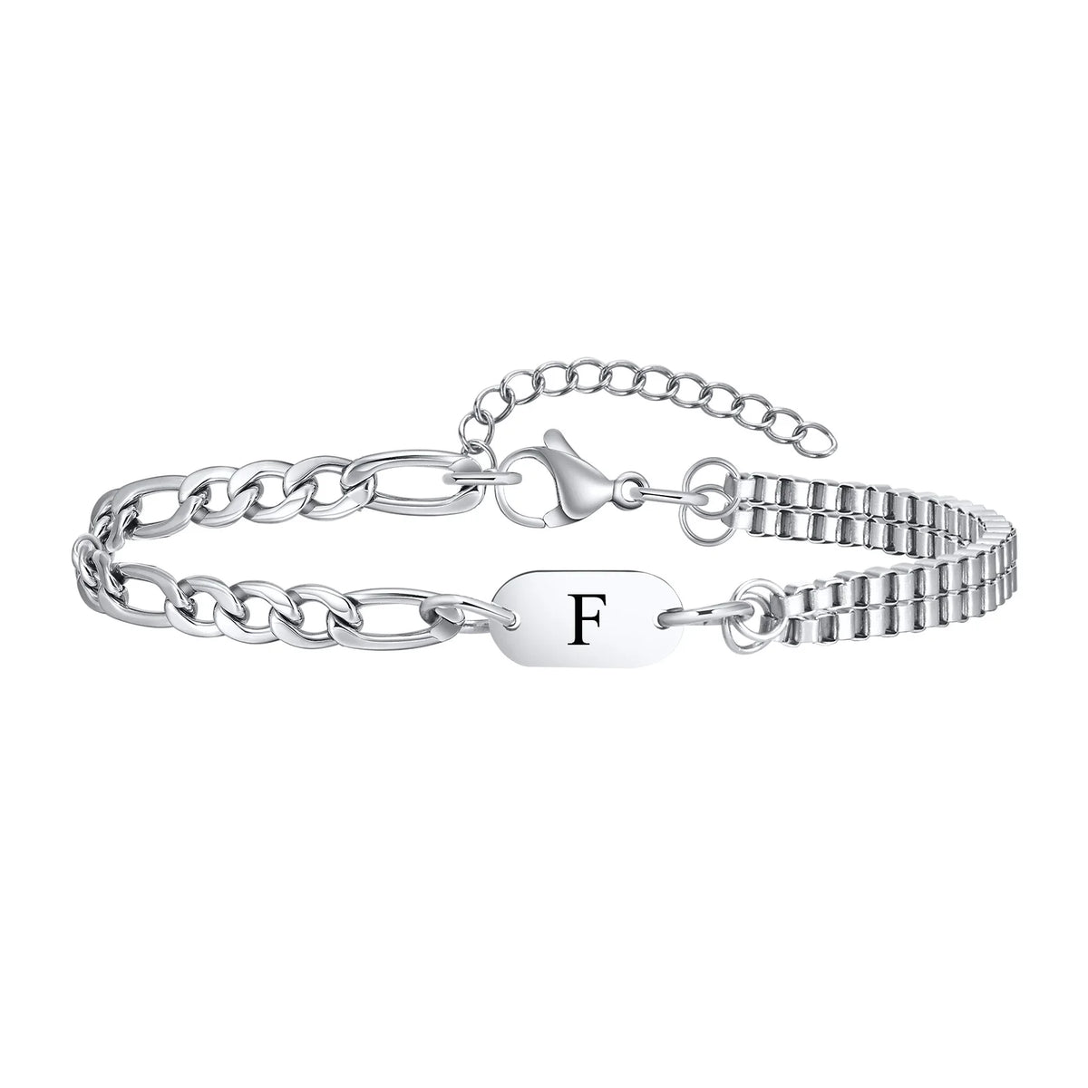 Initial Letter Chain Bracelet