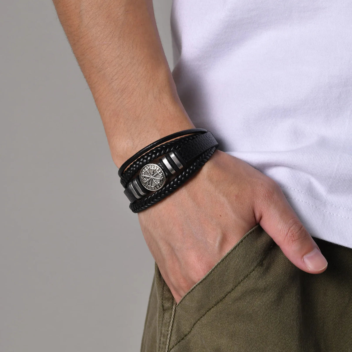 Norse Braided Leather Bracelet