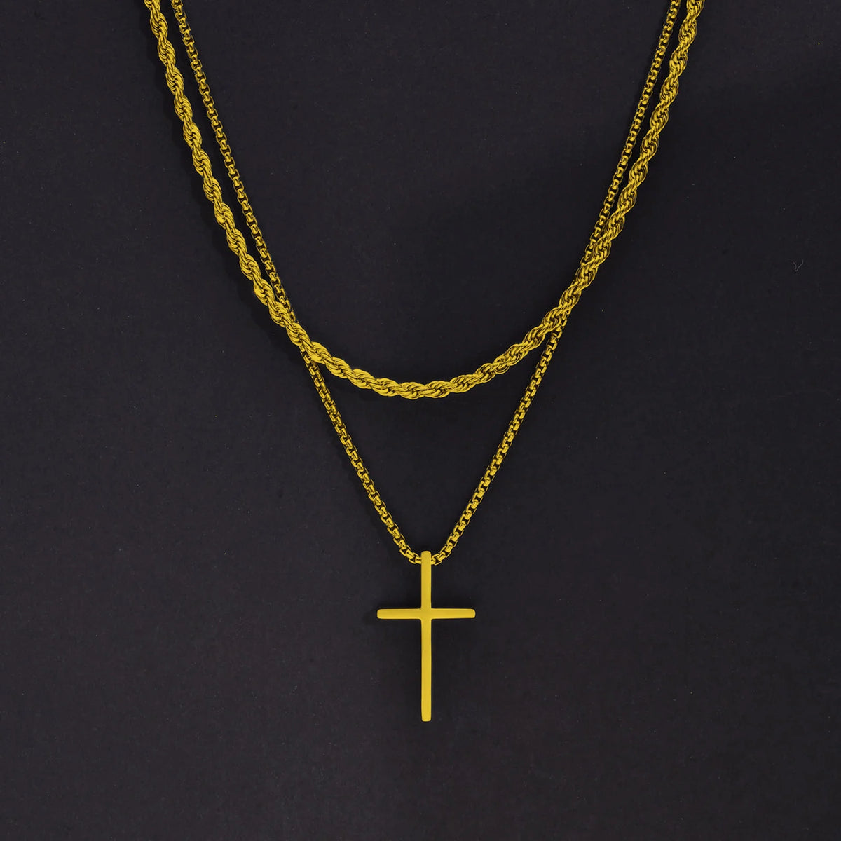Layered Cross Necklace