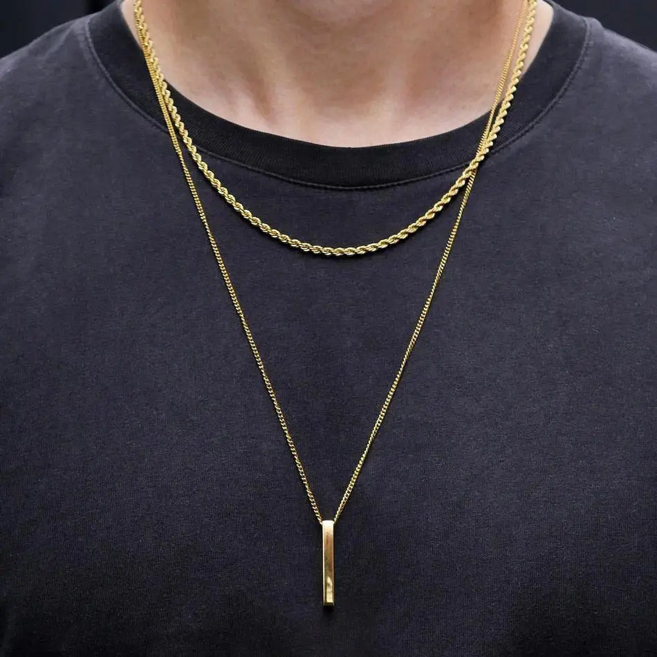 3D Vertical Bar Layered Necklace