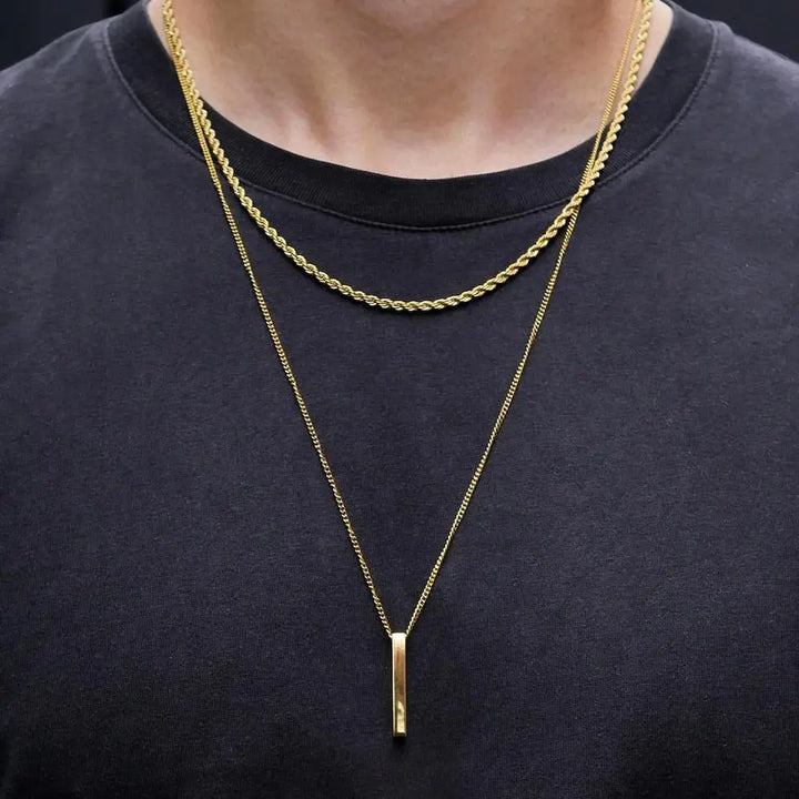 3D Vertical Bar Layered Necklace