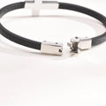 Cross Charm Leather Wristband