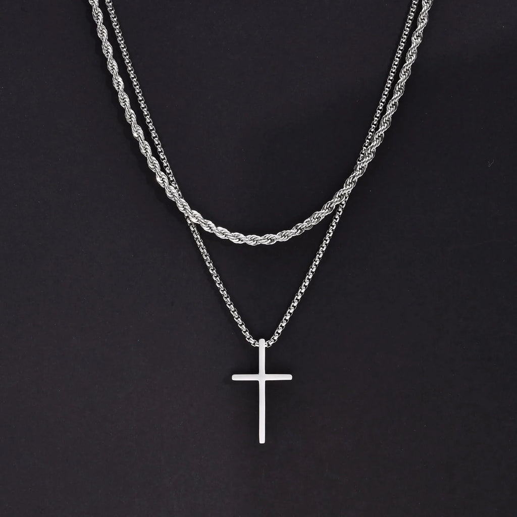 Layered Cross Necklace