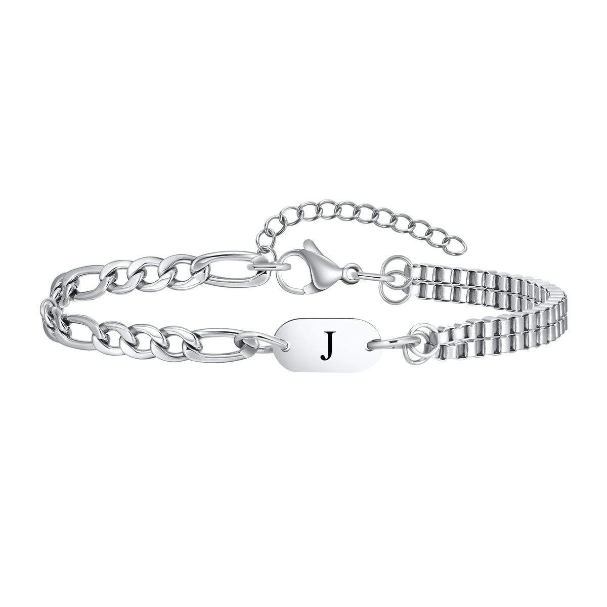 Initial Letter Chain Bracelet