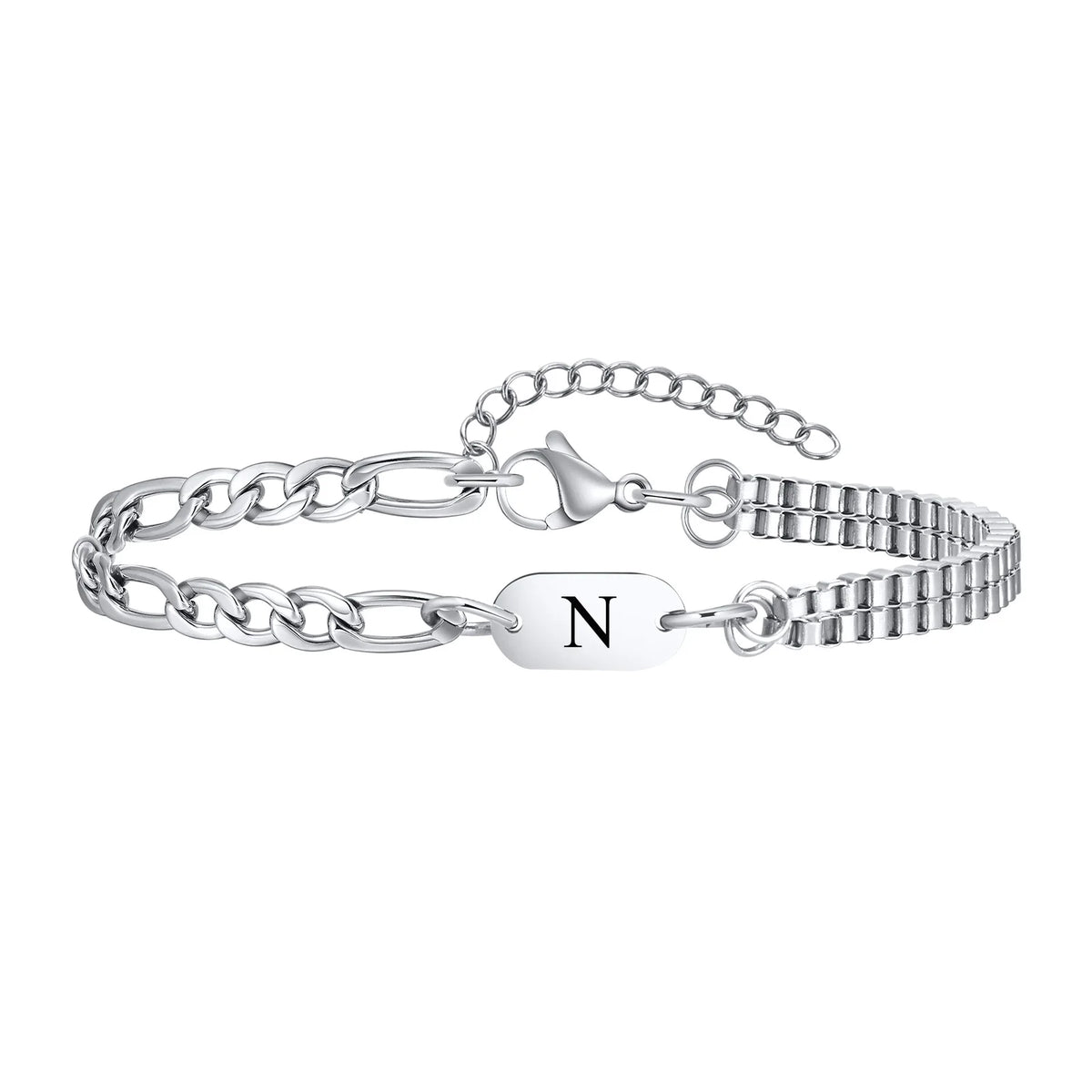 Initial Letter Chain Bracelet