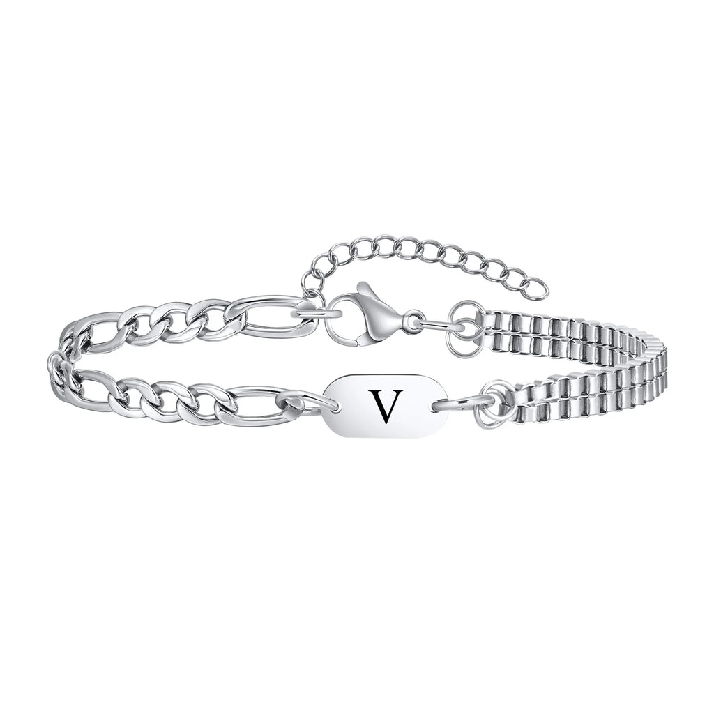 Initial Letter Chain Bracelet