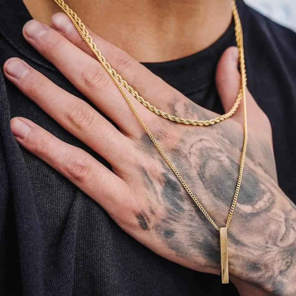 3D Vertical Bar Layered Necklace