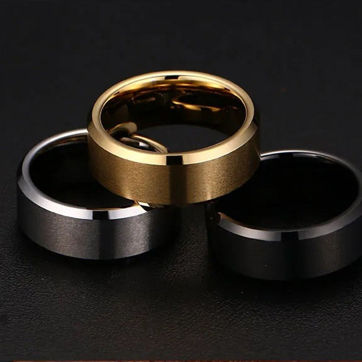 8mm Brushed Tungsten Band Ring