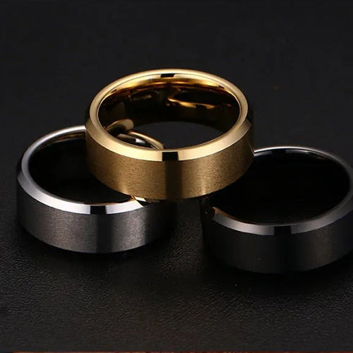 8mm Brushed Tungsten Band Ring