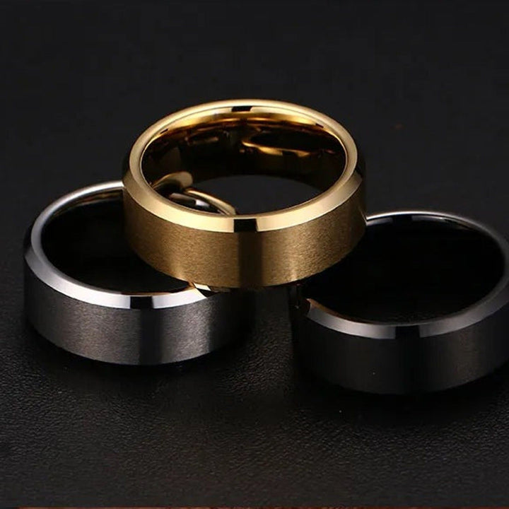 8mm Brushed Tungsten Band Ring