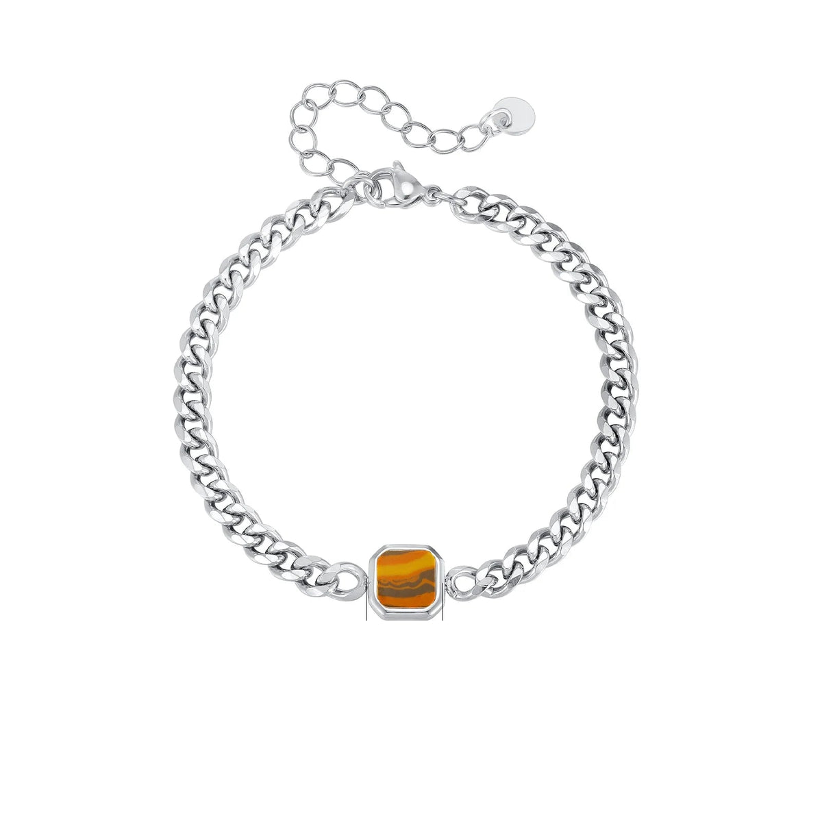 Adjustable Chain Bracelet with Stone Charm