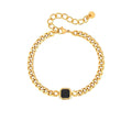 Adjustable Chain Bracelet with Stone Charm