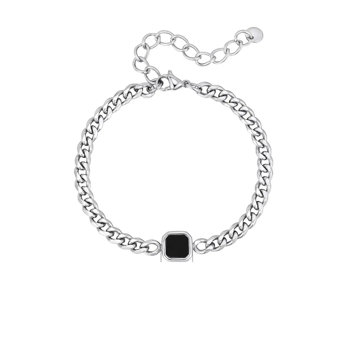 Adjustable Chain Bracelet with Stone Charm