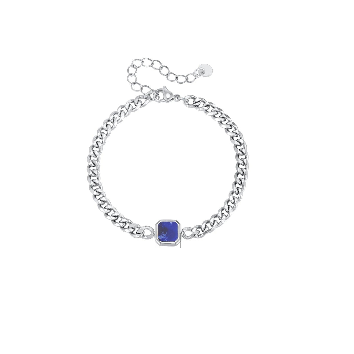 Adjustable Chain Bracelet with Stone Charm