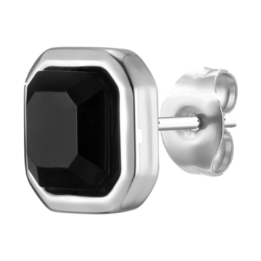 Black Onyx Square Stud Earrings