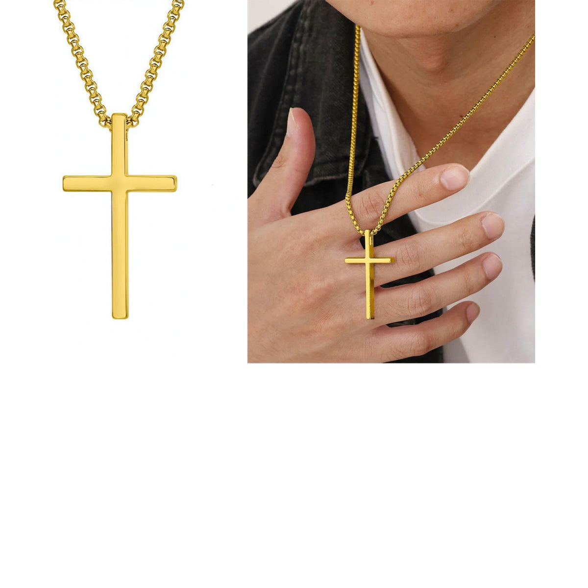 Stainless Steel Cross Pendant Necklace
