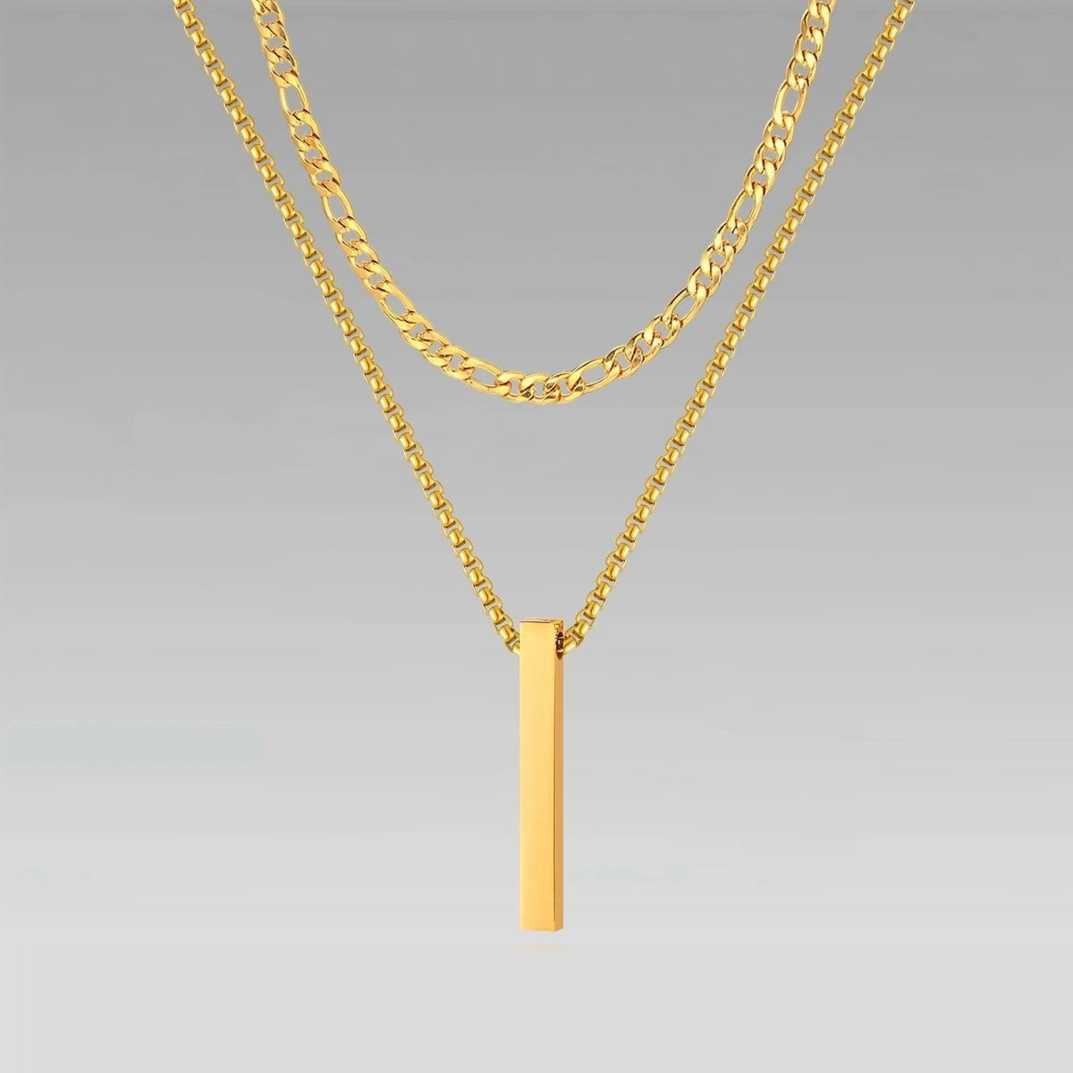 3D Vertical Bar Layered Necklace