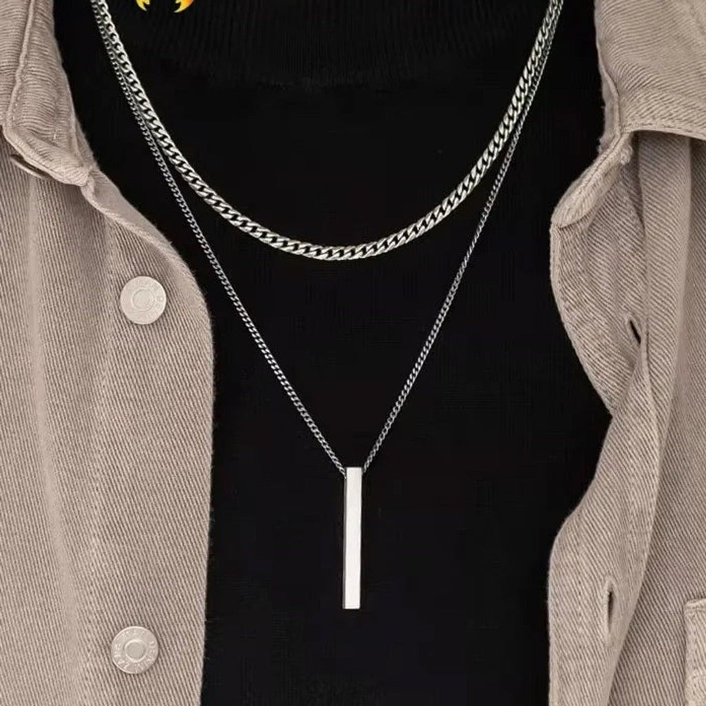3D Vertical Bar Layered Necklace