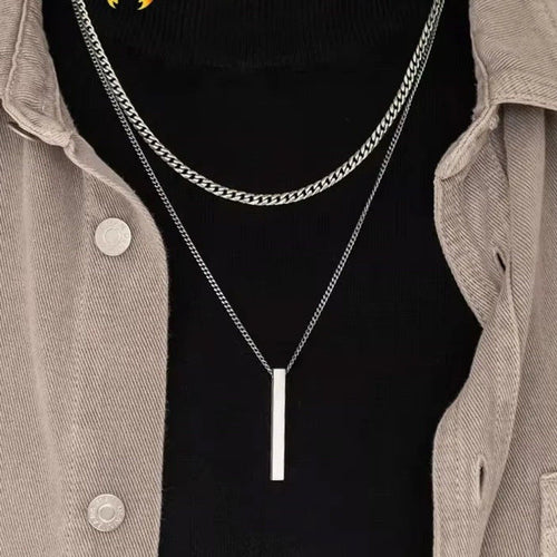 3D Vertical Bar Layered Necklace