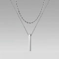 3D Vertical Bar Layered Necklace