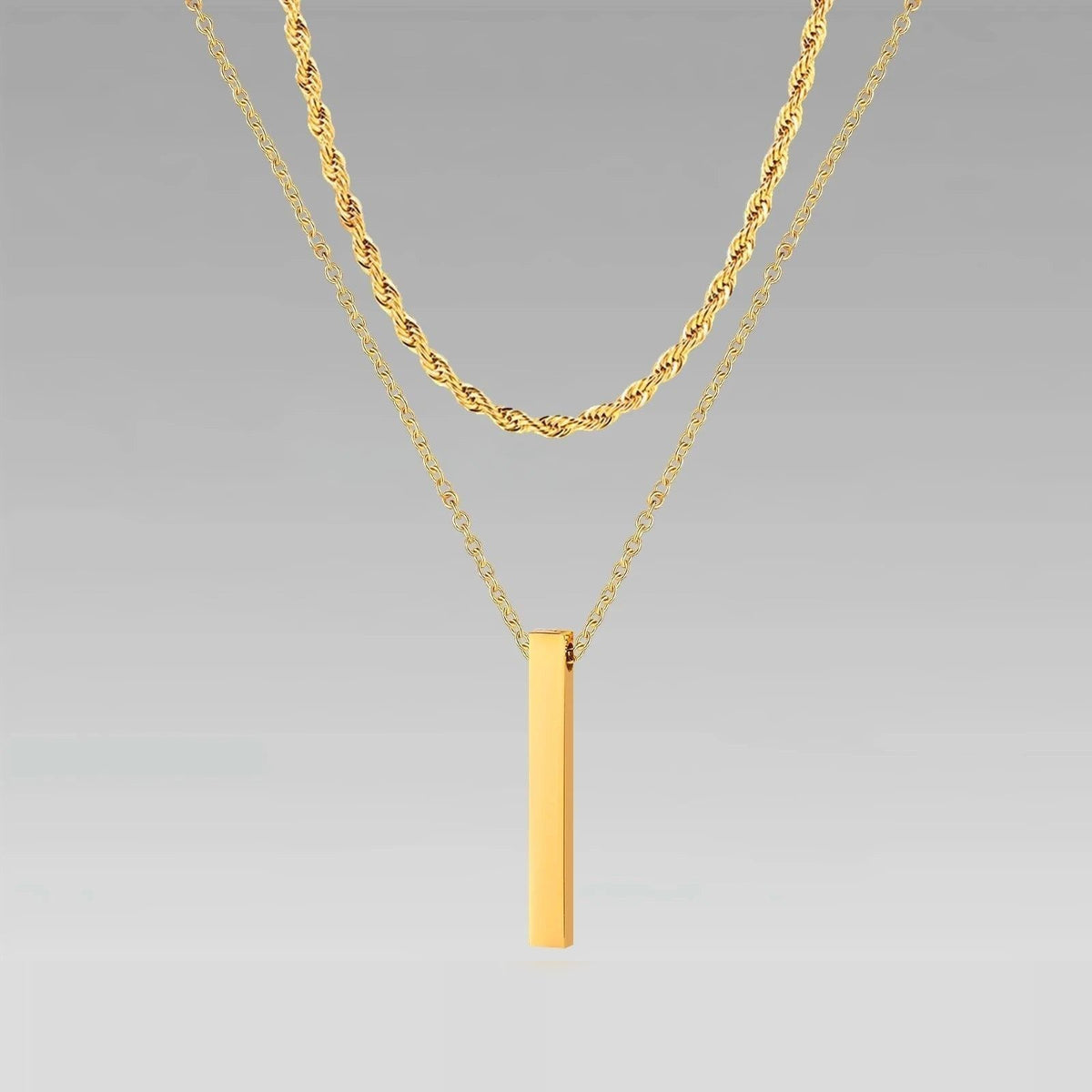 3D Vertical Bar Layered Necklace