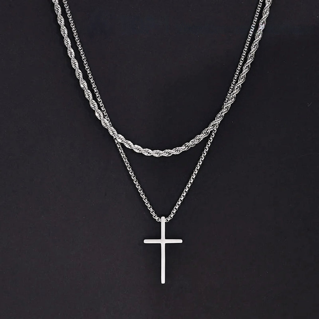 Layered Cross Necklace