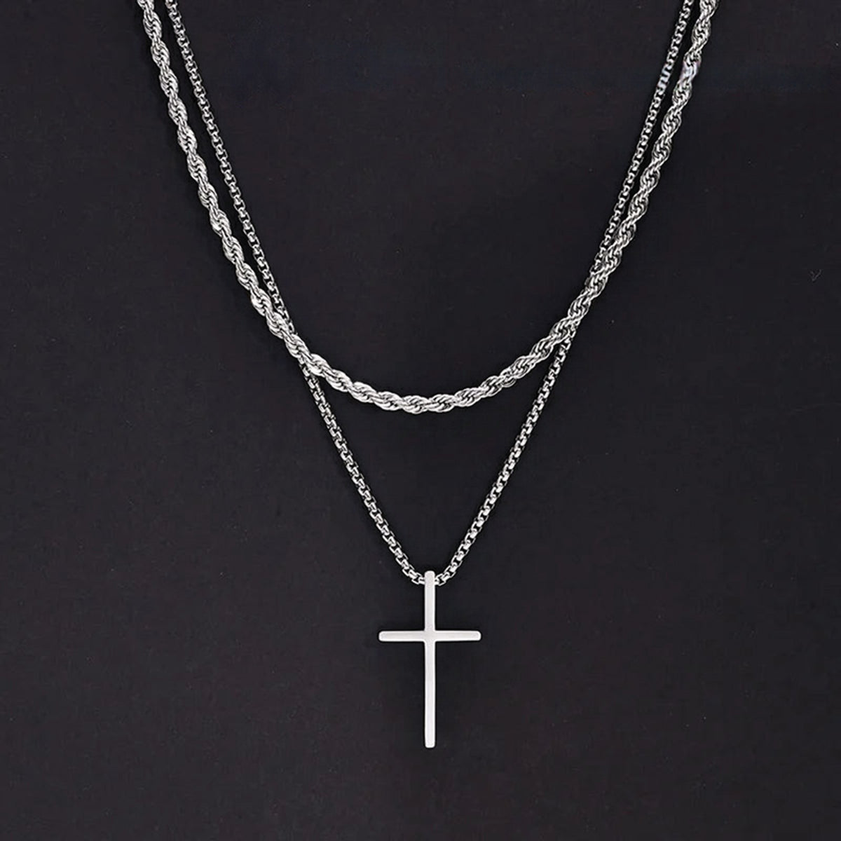Layered Cross Necklace